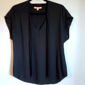 Front tie black blouse